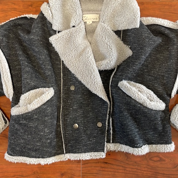 COPY - NWOT Vintage Havana Gray Button Up Fleece Teddy Jacket Coat - Picture 4 of 10